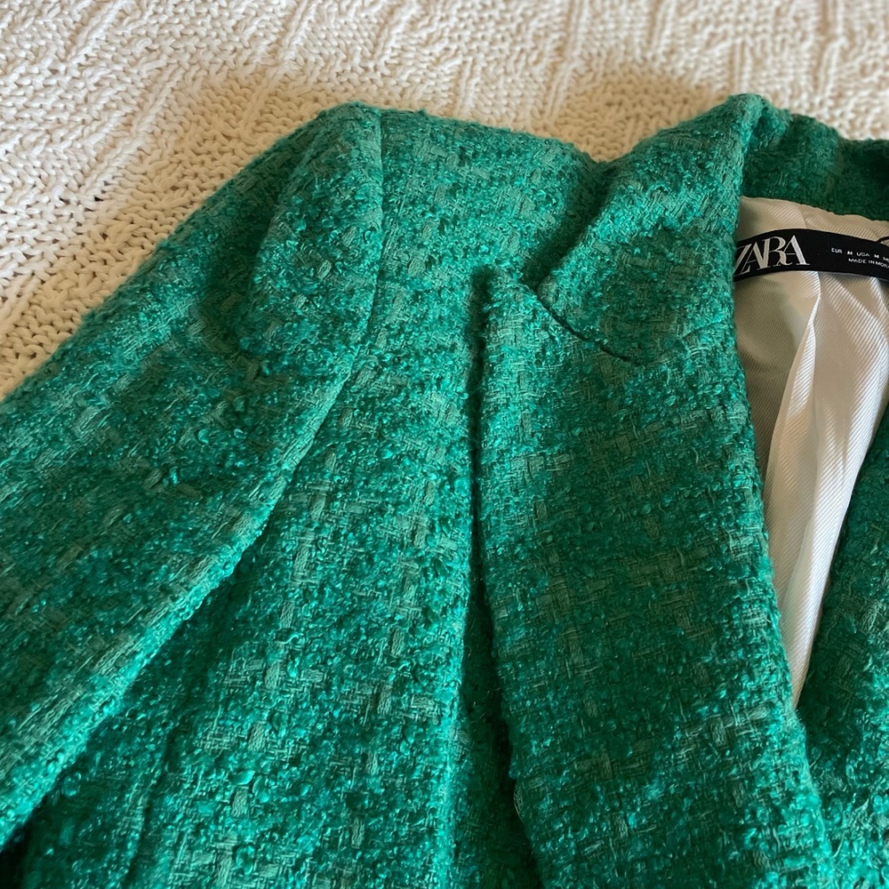 ZARA BUTTON TEXTURED WEAVE BLAZER - Picture 8 of 16